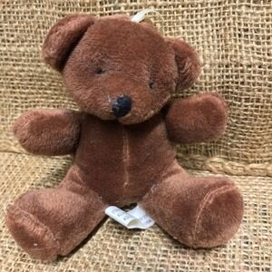 Vintage Toy Stuffed Bear, Small Brown Bear, Made by PANDEER, LA, Ornament